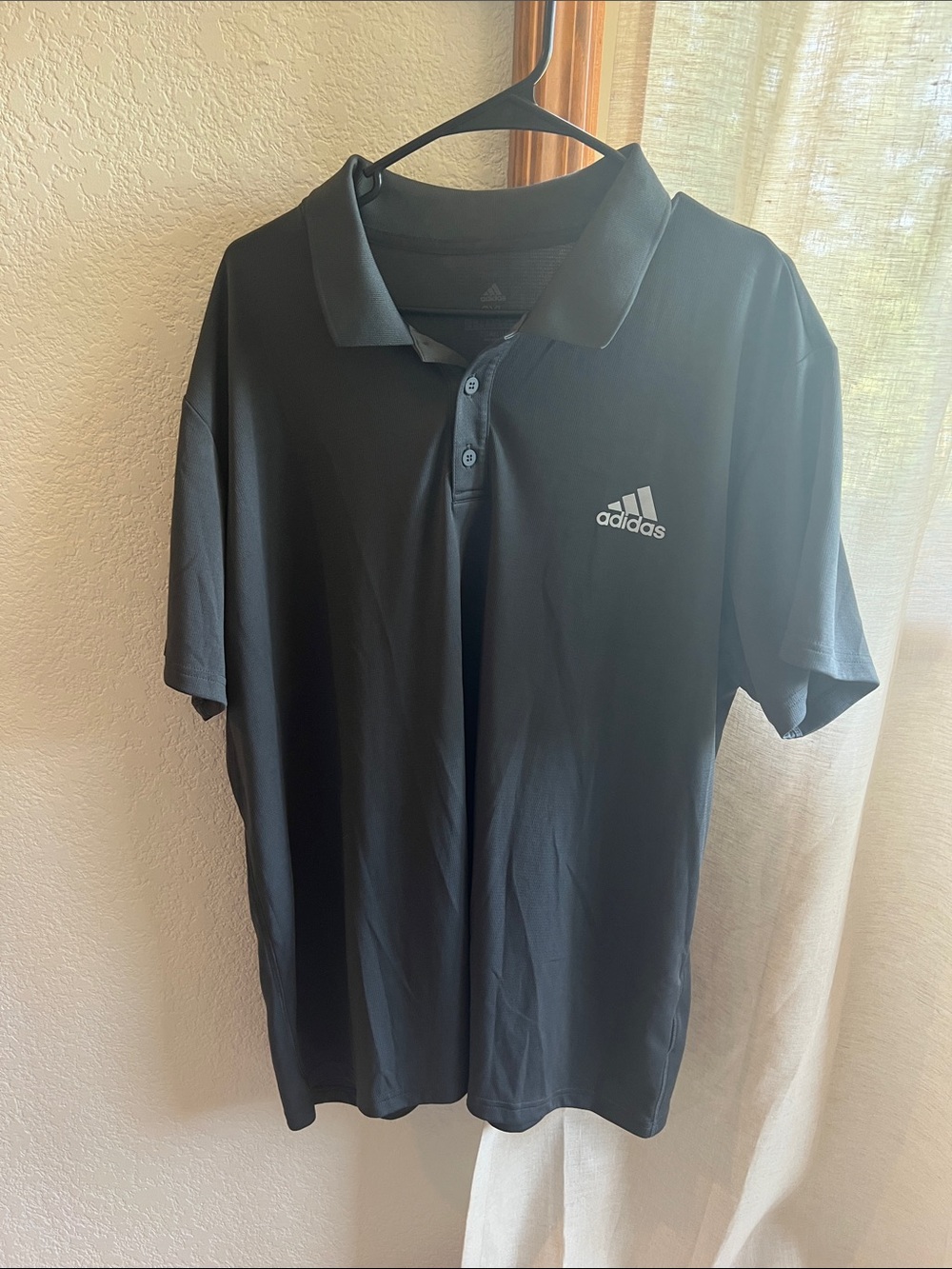 adidas Black Men's Polo with White Logo
